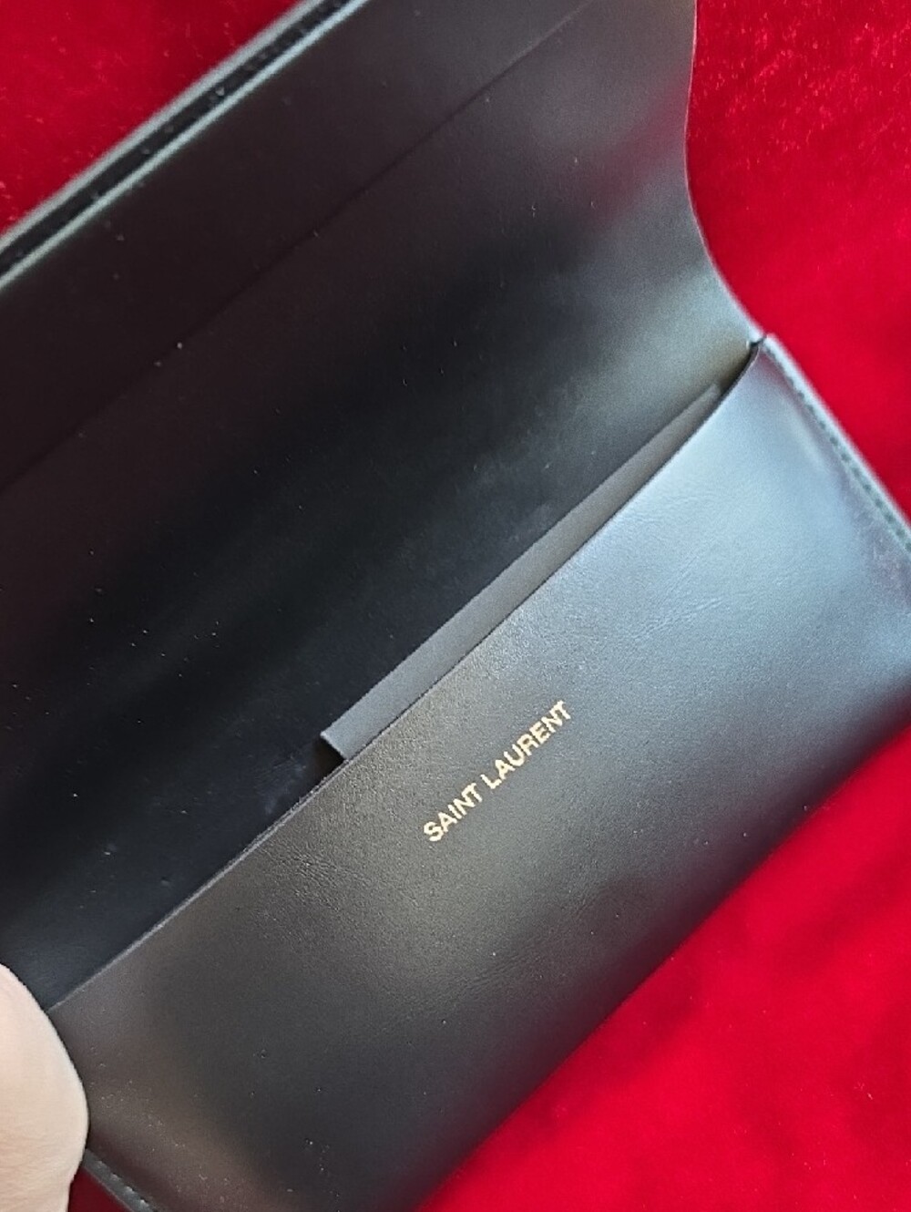 NEW❣️Saint Laurent SL 261 001Black Cat Eye Glasses With Leather Sunglass Case